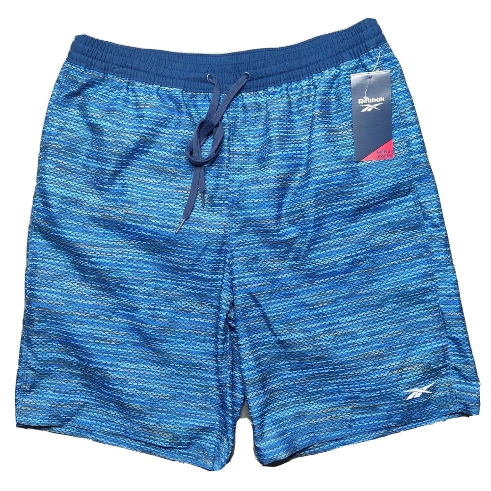 REEBOK Men Small Humble Blue 9" Volley Swim‎ Trunks NEW